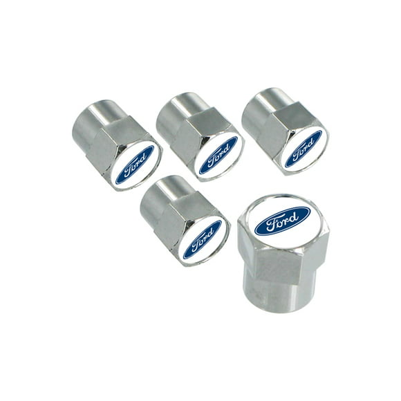 HEY KAULOR 5 Pcs Metal Car Wheel Tire Valve Stem Caps for Ford Explorer F-150 F250 F350 F450 F550 Fusion Explorer Edge with Key Chain Logo Styling Decoration Accessories 
